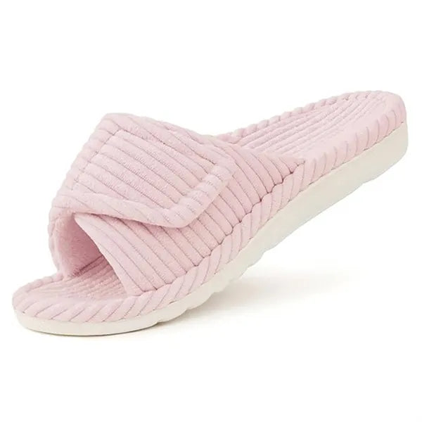 Corduroy Adjustable Strap House Slippers w/ Arch Support