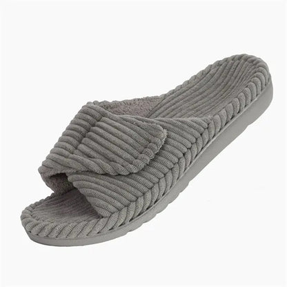 Corduroy Adjustable Strap House Slippers w/ Arch Support