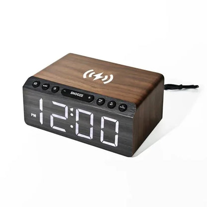 LED Display Wireless Charging Alarm Clock Radio