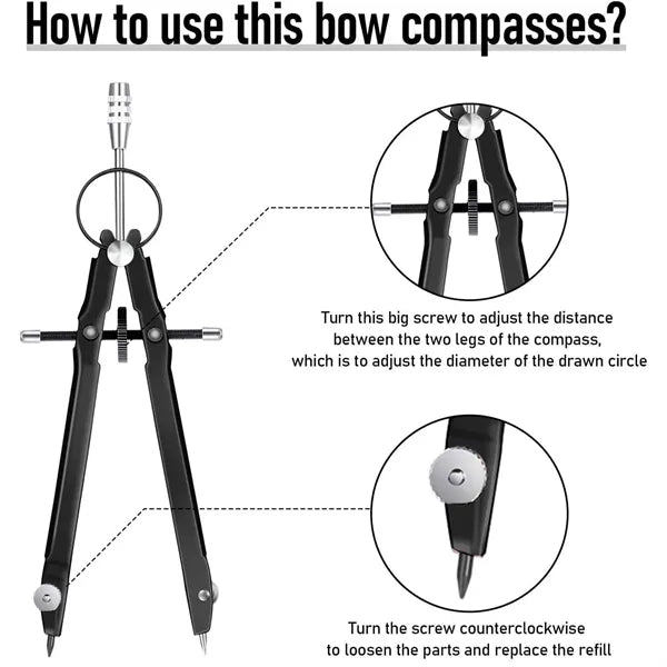 Spring Metal Lockable Drawing Compass
