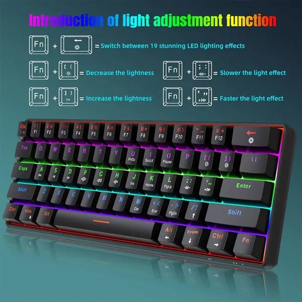 Multiple Color LED Wired Mechanical Keyboard