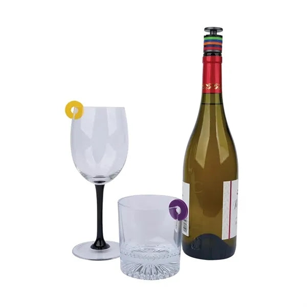 Rocco Aluminum Bottle Stopper with Glass Markers