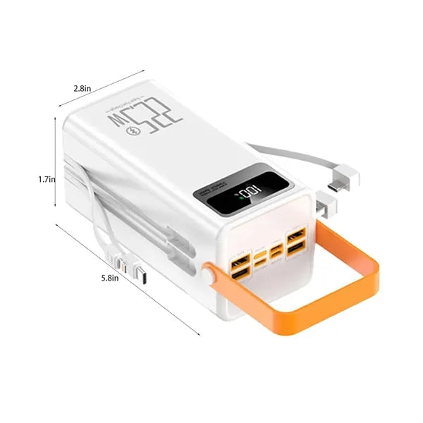 100000mAh Fast Charging Power Bank w/ Built-In Cable