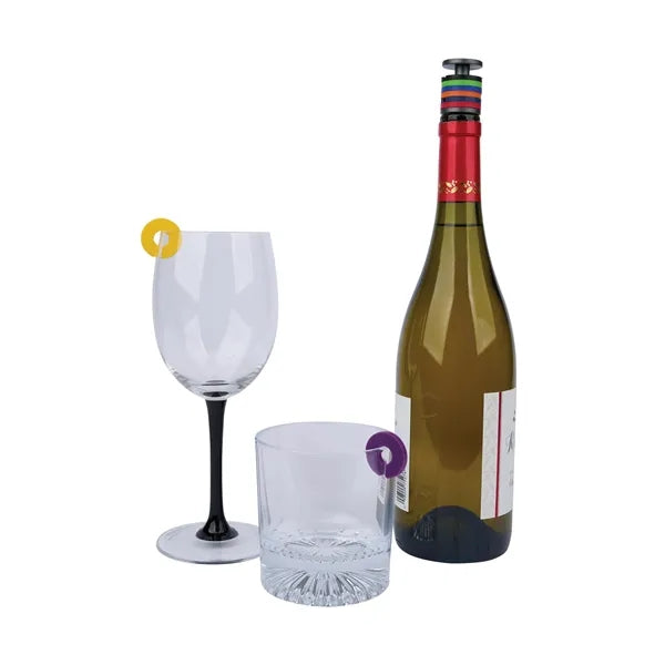 Rocco Aluminum Bottle Stopper with Glass Markers