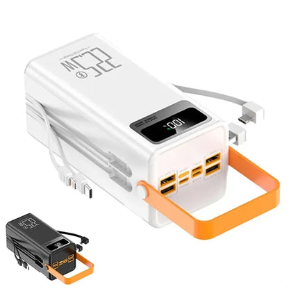 100000mAh Fast Charging Power Bank w/ Built-In Cable