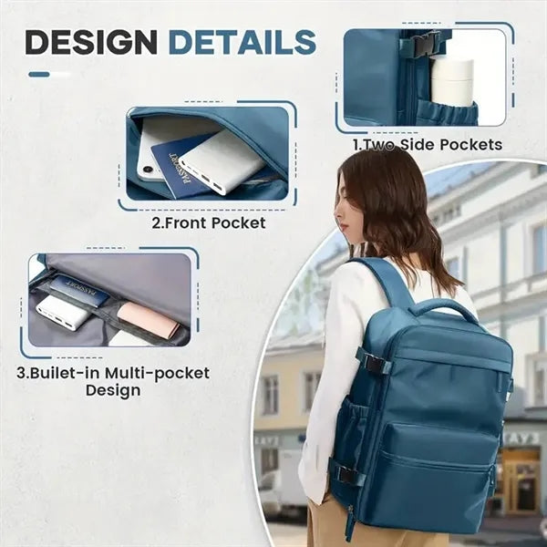 Large Oxford Vacuum Travel Backpack w/ Pump