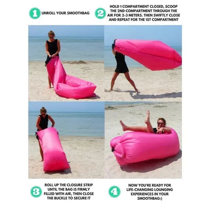 Inflatable Portable Air Couch Beach Lounger With Pillow
