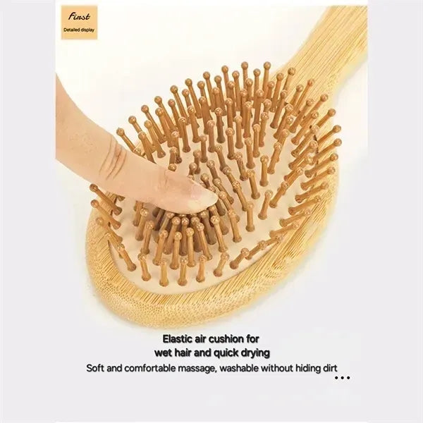 Bamboo Hairbrush and Comb Set