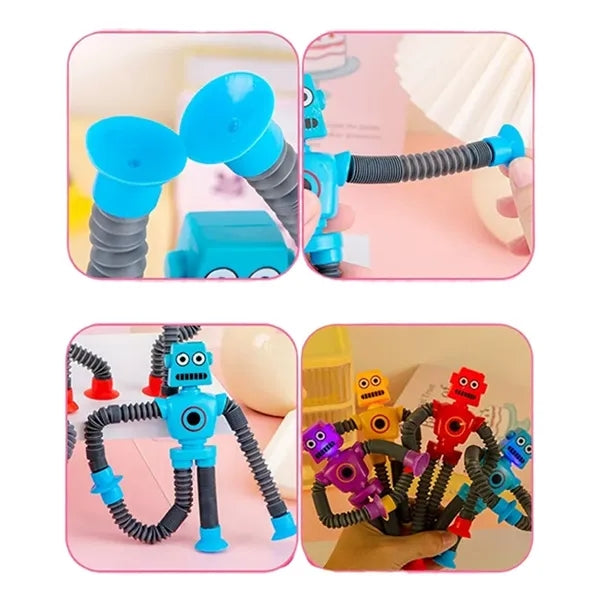 Robot Suction Cup Toys Pop Tubes