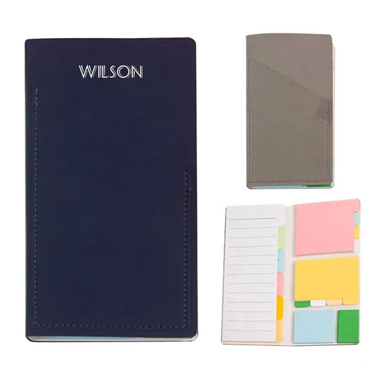 PU Leather Portable Business Office Sticky Notebook