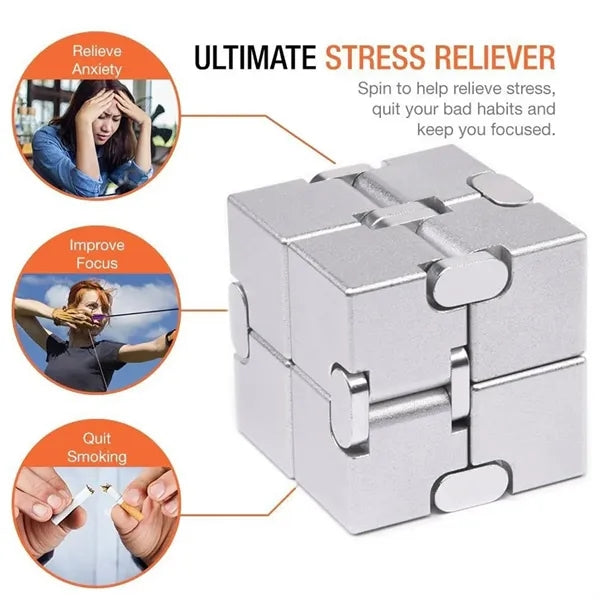 Fidget Cube Metal Infinity Toy for Stress Relief Adults Kids