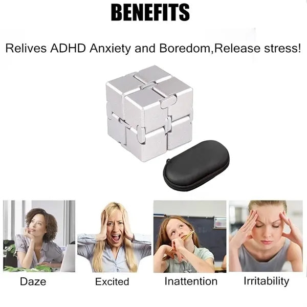 Fidget Cube Metal Infinity Toy for Stress Relief Adults Kids