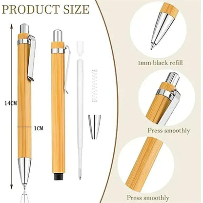 Retractable Bamboo Ballpoint Pen