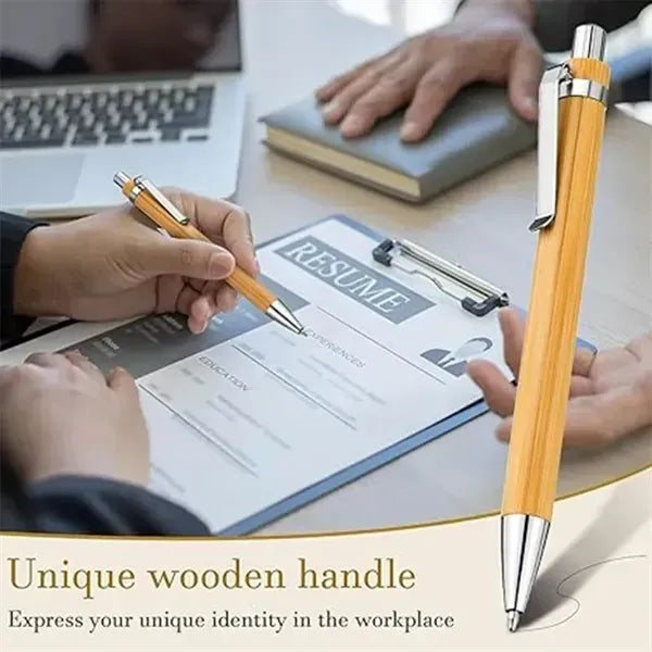 Retractable Bamboo Ballpoint Pen