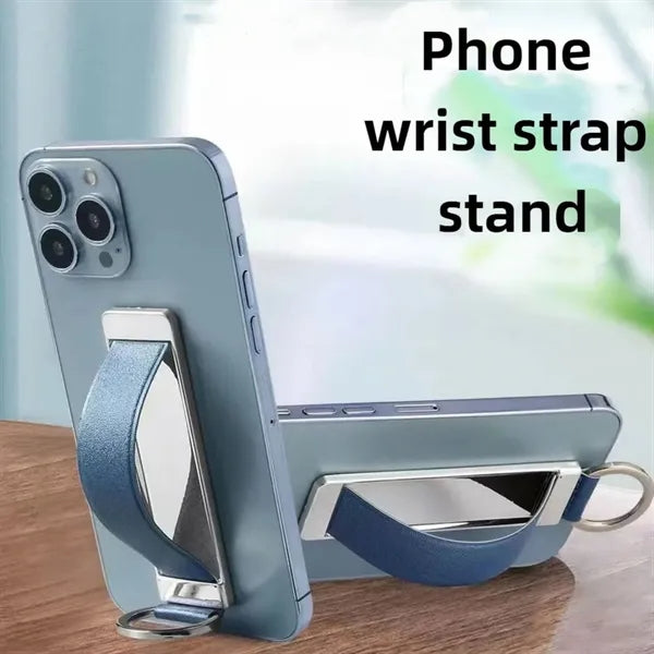 Universal PU Leather Phone Ring Strap Stand Holder
