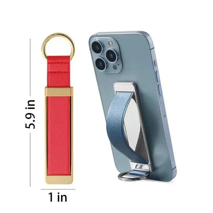 Universal PU Leather Phone Ring Strap Stand Holder