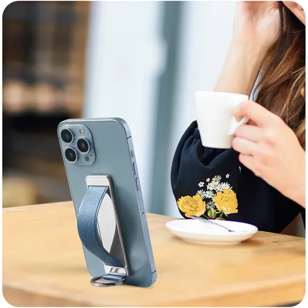 Universal PU Leather Phone Ring Strap Stand Holder
