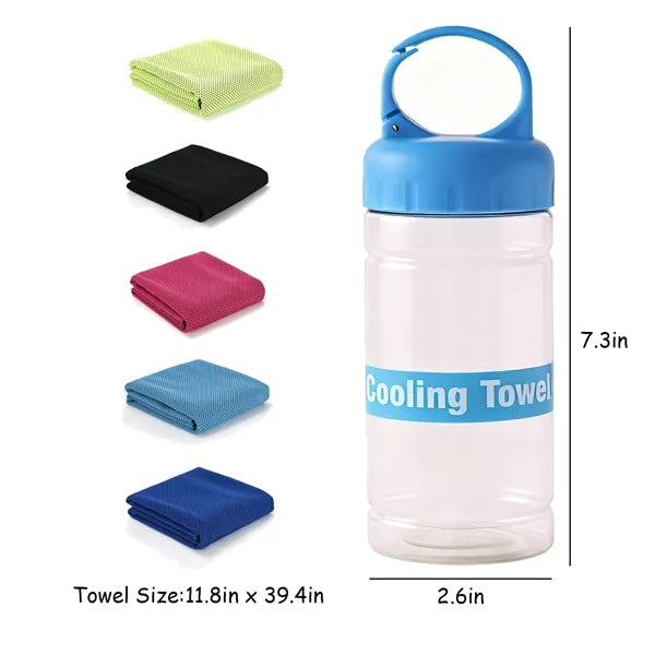 Absorbent Quick Drying Cooling Towel w/ Bottle