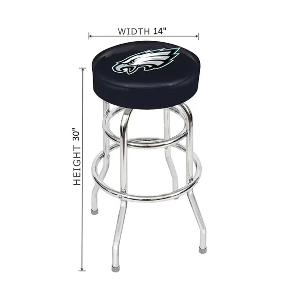 Custom Double Ring Chrome Backless Swivel Bar Stool