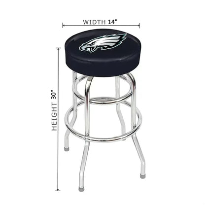 Custom Double Ring Chrome Backless Swivel Bar Stool