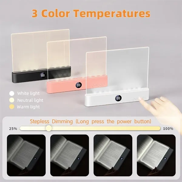 Rechargeable Clear Flat Book Reading Light