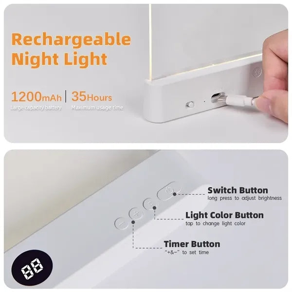 Rechargeable Clear Flat Book Reading Light