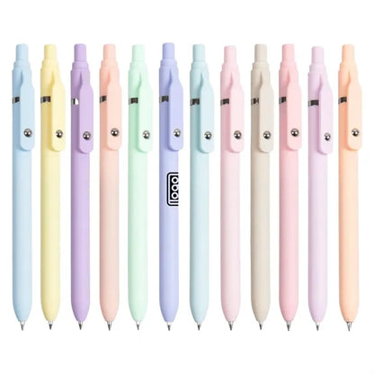 Plastic Macaron Retractable Ballpoint Pen W/ Rollerball Clip
