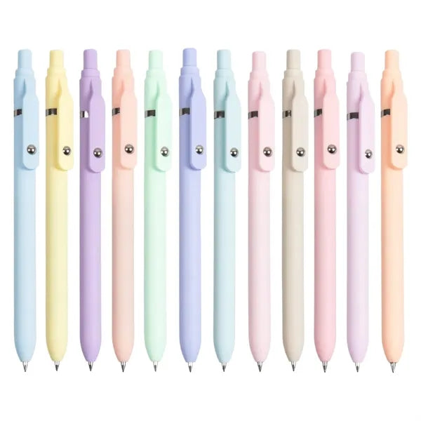 Plastic Macaron Retractable Ballpoint Pen W/ Rollerball Clip