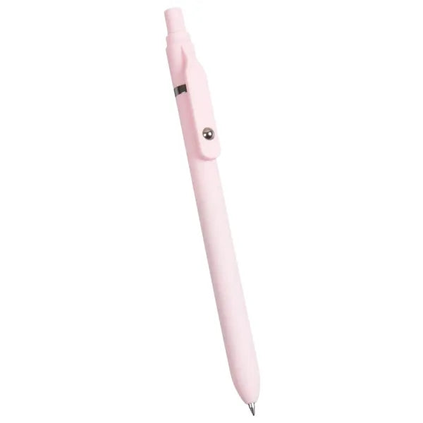 Plastic Macaron Retractable Ballpoint Pen W/ Rollerball Clip