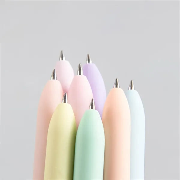 Plastic Macaron Retractable Ballpoint Pen W/ Rollerball Clip