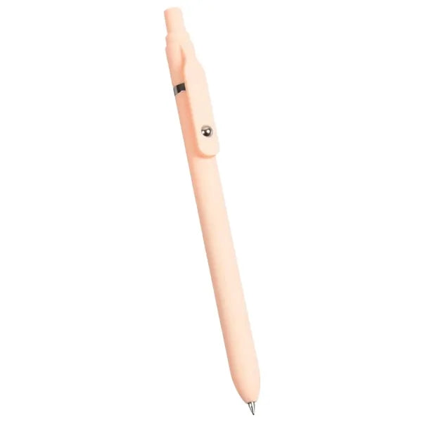 Plastic Macaron Retractable Ballpoint Pen W/ Rollerball Clip