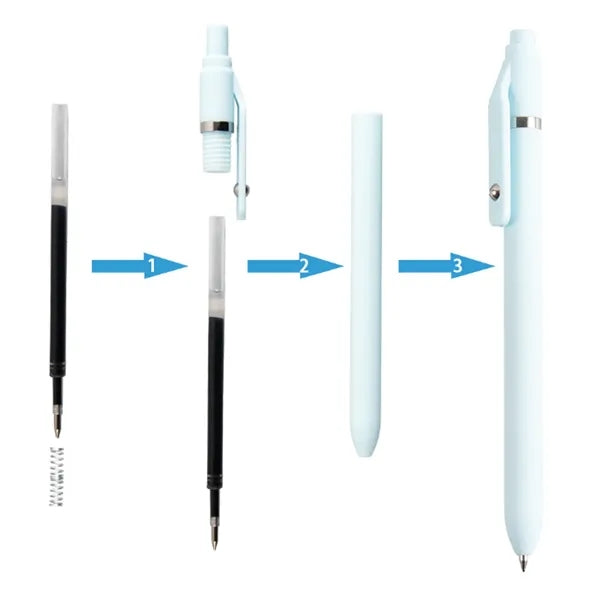Plastic Macaron Retractable Ballpoint Pen W/ Rollerball Clip