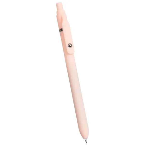 Plastic Macaron Retractable Ballpoint Pen W/ Rollerball Clip