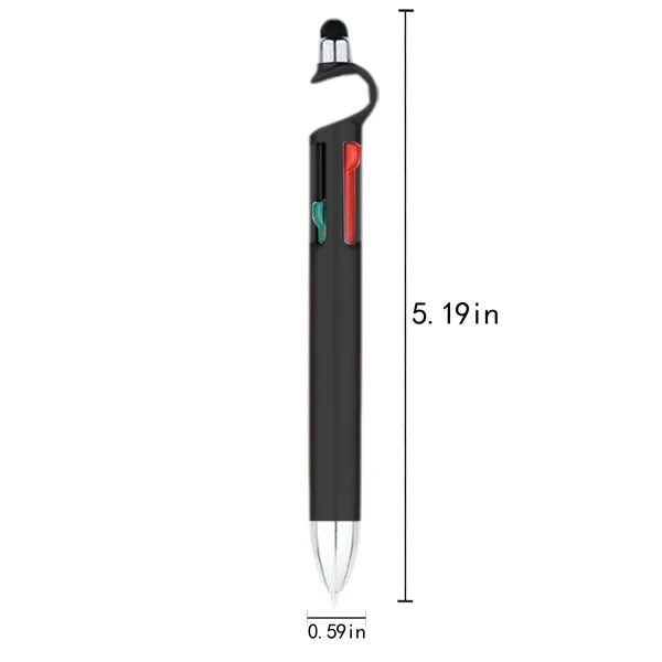 4 Color Stylus Ballpoint Pen W/ Phone Holder