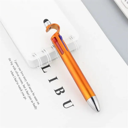 4 Color Stylus Ballpoint Pen W/ Phone Holder