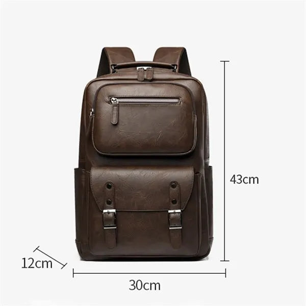 Fashion Vintage Leather Business Laptop Backpack For Men