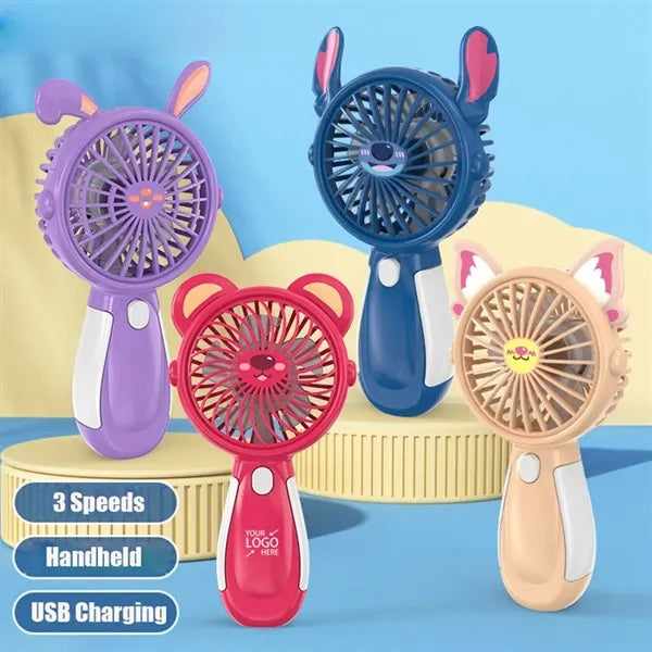 Custom 3 Speed Portable Handheld Mini Fan With USB Charging