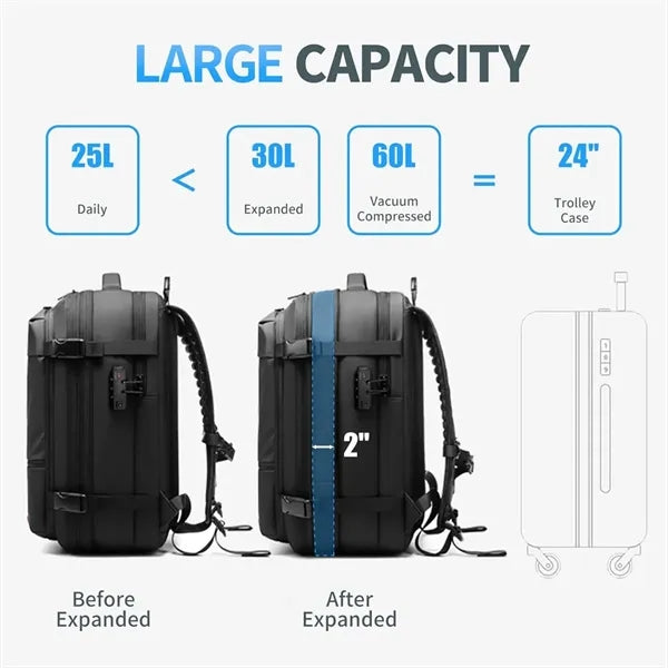 Vacuum Backpack for Travel 60L Expandable Compression Bag