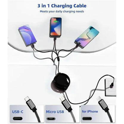 Customized Promotional Gift 3 In 1 USB Fast Charging Cable