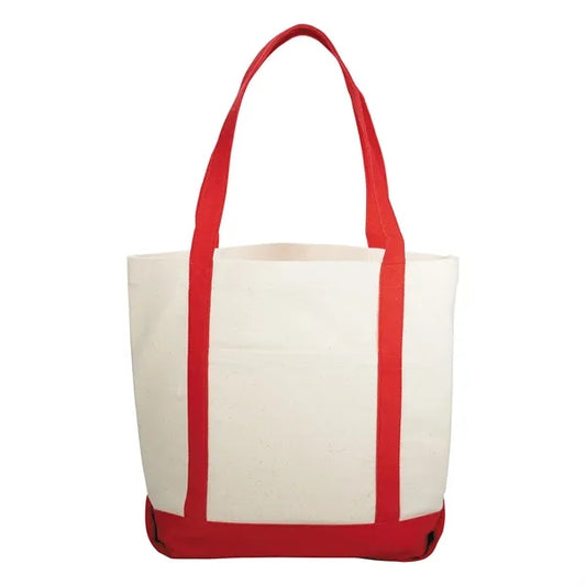 10 oz Cotton Canvas Boat Tote Bag - 12.25"W x14.75"H x 5"D x