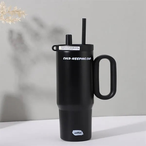 750ml Double Wall Vacuum Tumbler With Straw And Handle