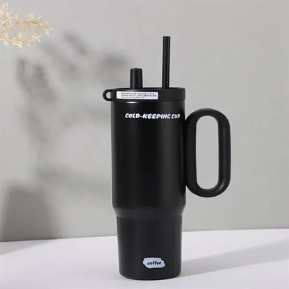 750ml Double Wall Vacuum Tumbler With Straw And Handle
