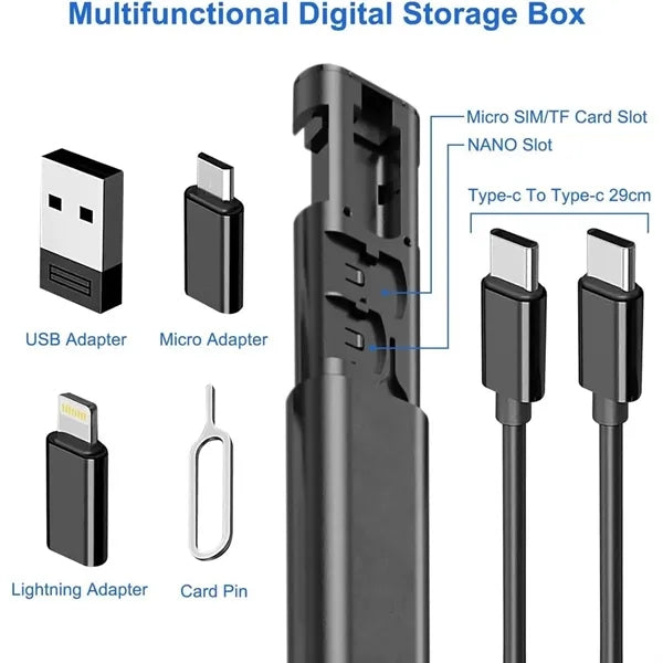 6 in 1 USB Cable Kit Multi Adapter with Ejector Storage Box