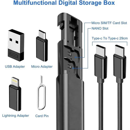 6 in 1 USB Cable Kit Multi Adapter with Ejector Storage Box