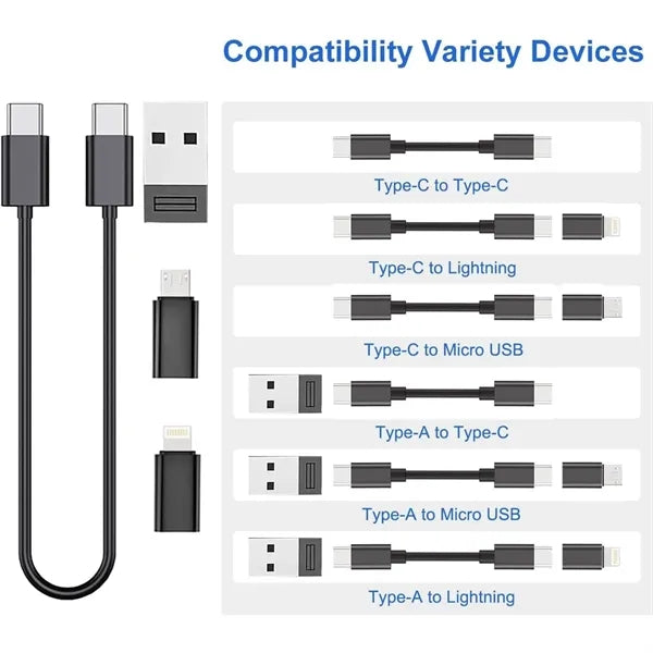 6 in 1 USB Cable Kit Multi Adapter with Ejector Storage Box