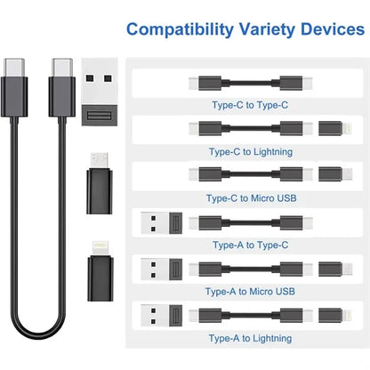 6 in 1 USB Cable Kit Multi Adapter with Ejector Storage Box