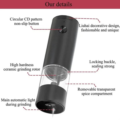 Rechargeable Electric Salt And Pepper Grinder Mill LED Light
