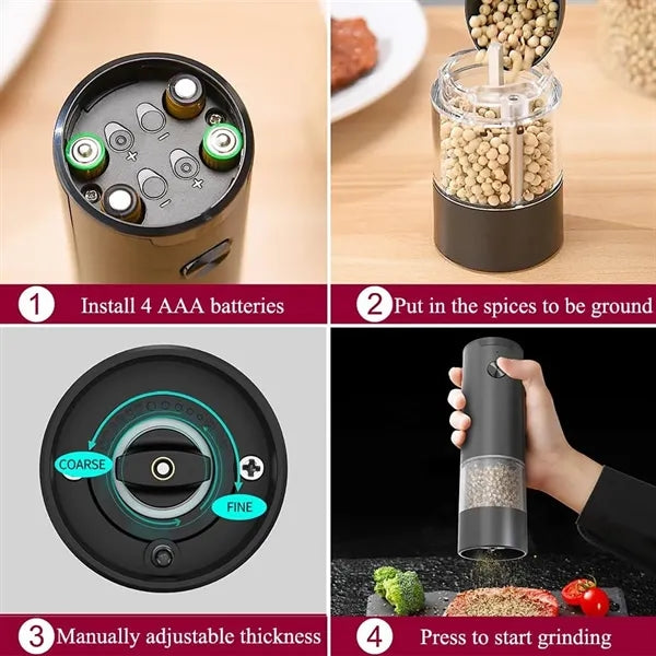 Rechargeable Electric Salt And Pepper Grinder Mill LED Light