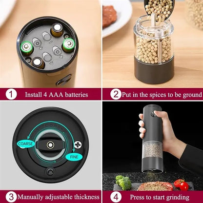 Rechargeable Electric Salt And Pepper Grinder Mill LED Light