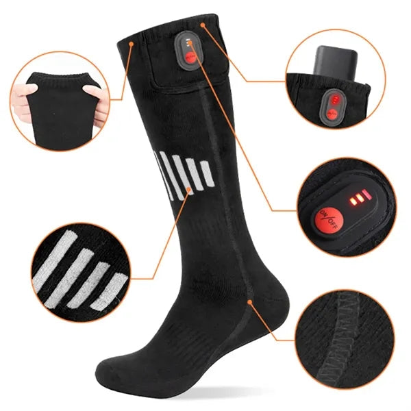Rechargeable Heated Socks with Smart Warming